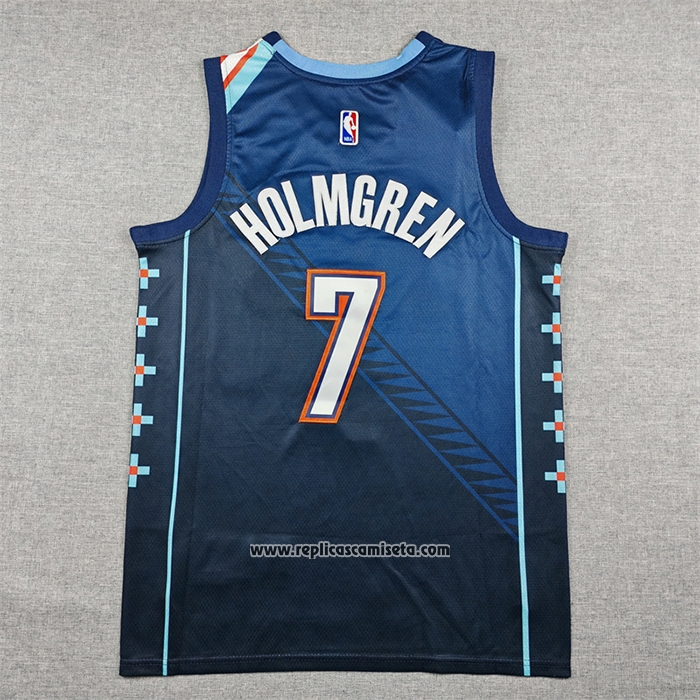 Camiseta Oklahoma City Thunder Chet Holmgren NO 7 Ciudad 2025-26 Azul